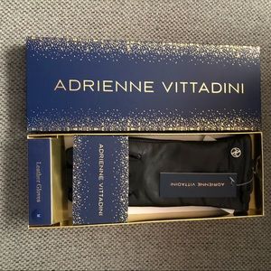 Adrienne Vittadini Black Leather Gloves